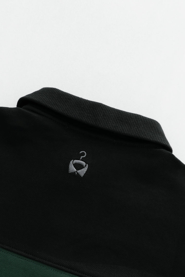 BOLD STRIPED POLO-GREEN STRIPED