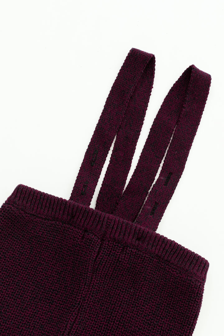 BURGUNDY MARLED SUSPENDER LEGGING-BURGUNDY