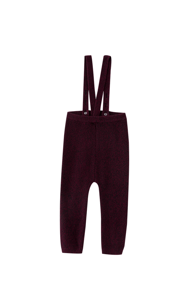 BURGUNDY MARLED SUSPENDER LEGGING-BURGUNDY