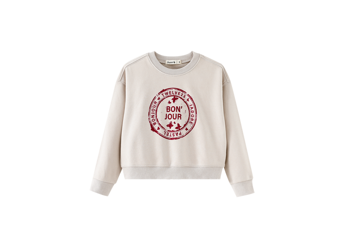 BONJOUR ICON SWEATSHIRT-STONE