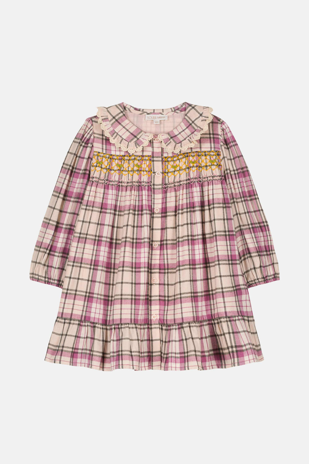 DRESS DELIA-CREAM FROSTY CHECKS