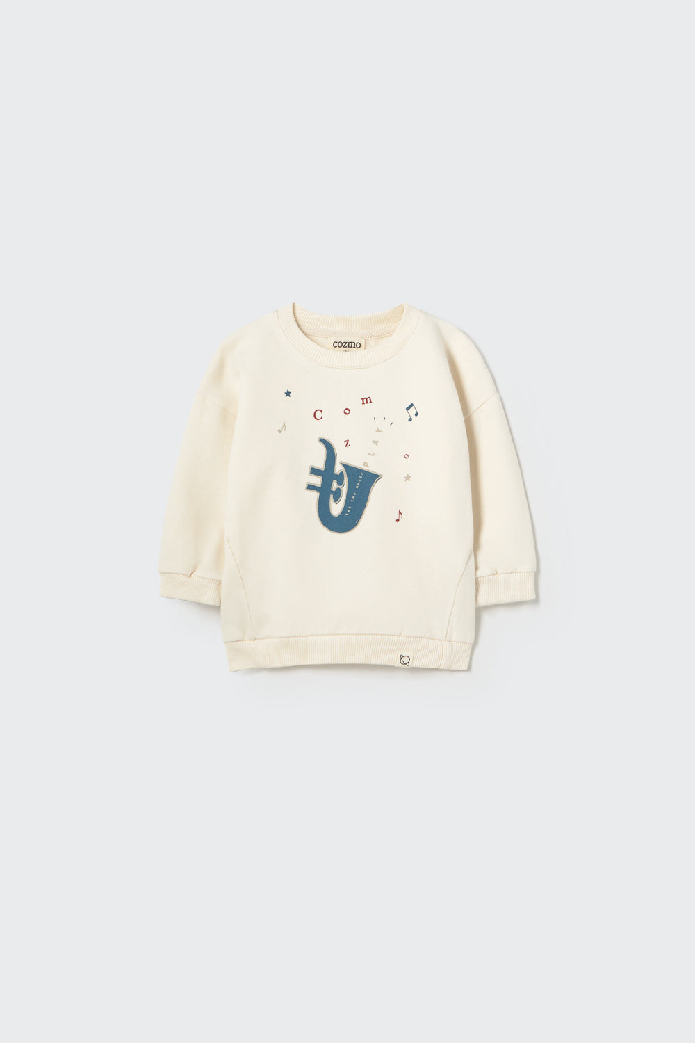 KELLY234w5-Soft brushed fleece print baby sweatshirt-white