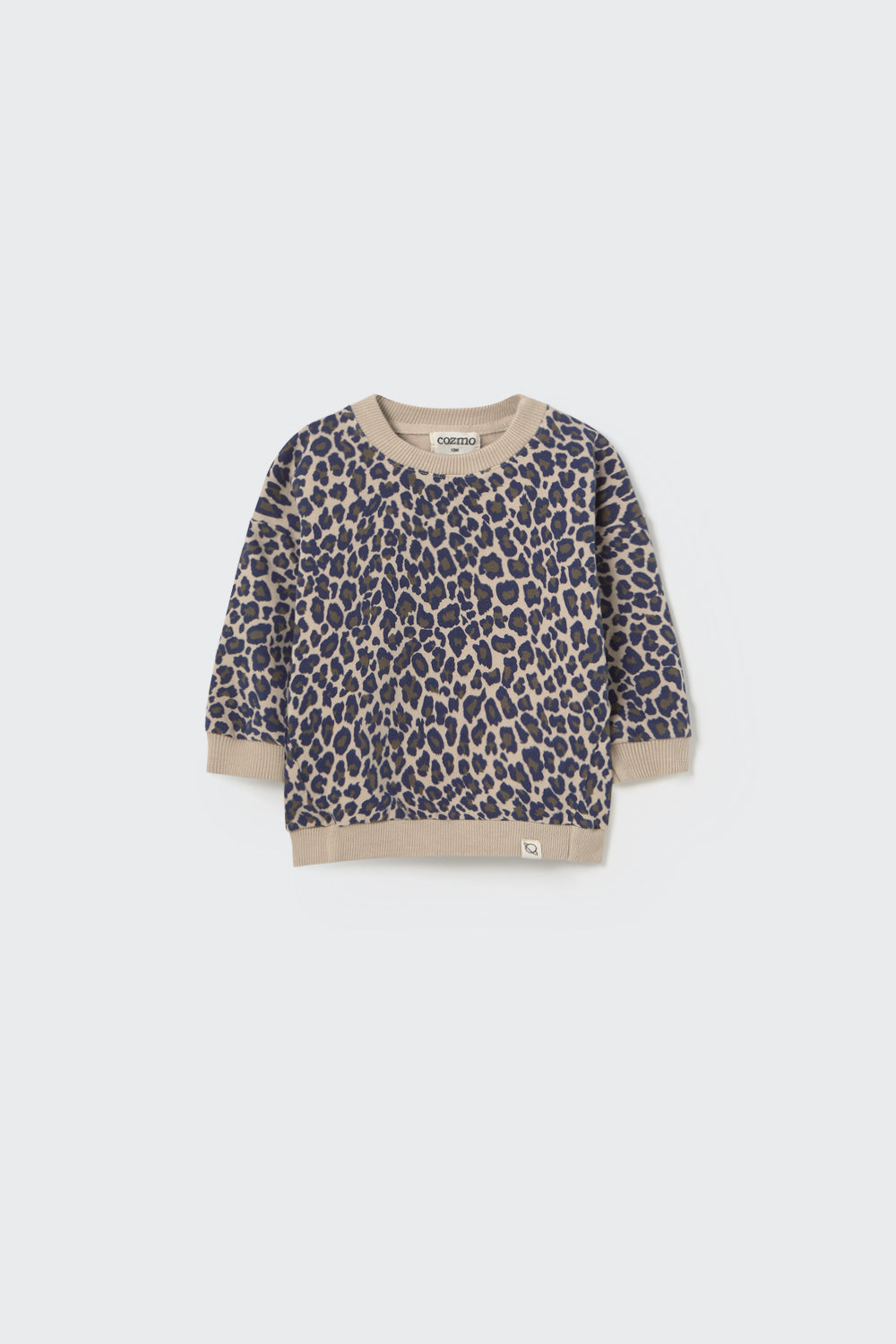 KELLYKK320w5-Animal print fleece sweatshirt-stone