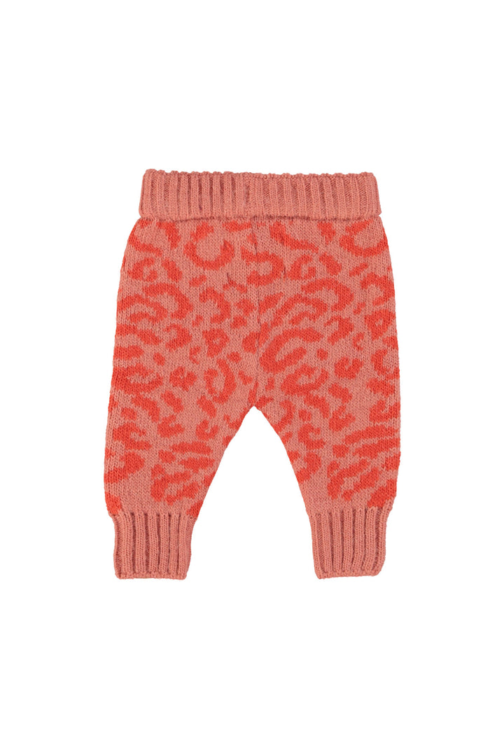 AW25.TRC2502-Knitted baby leggings | Pink w/ animal print-pink and orange