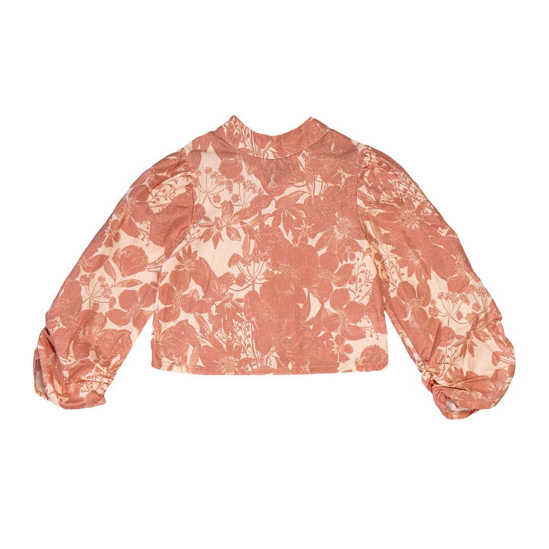 MEDLOCK-Tie back cropped top-WARHOL BROWN