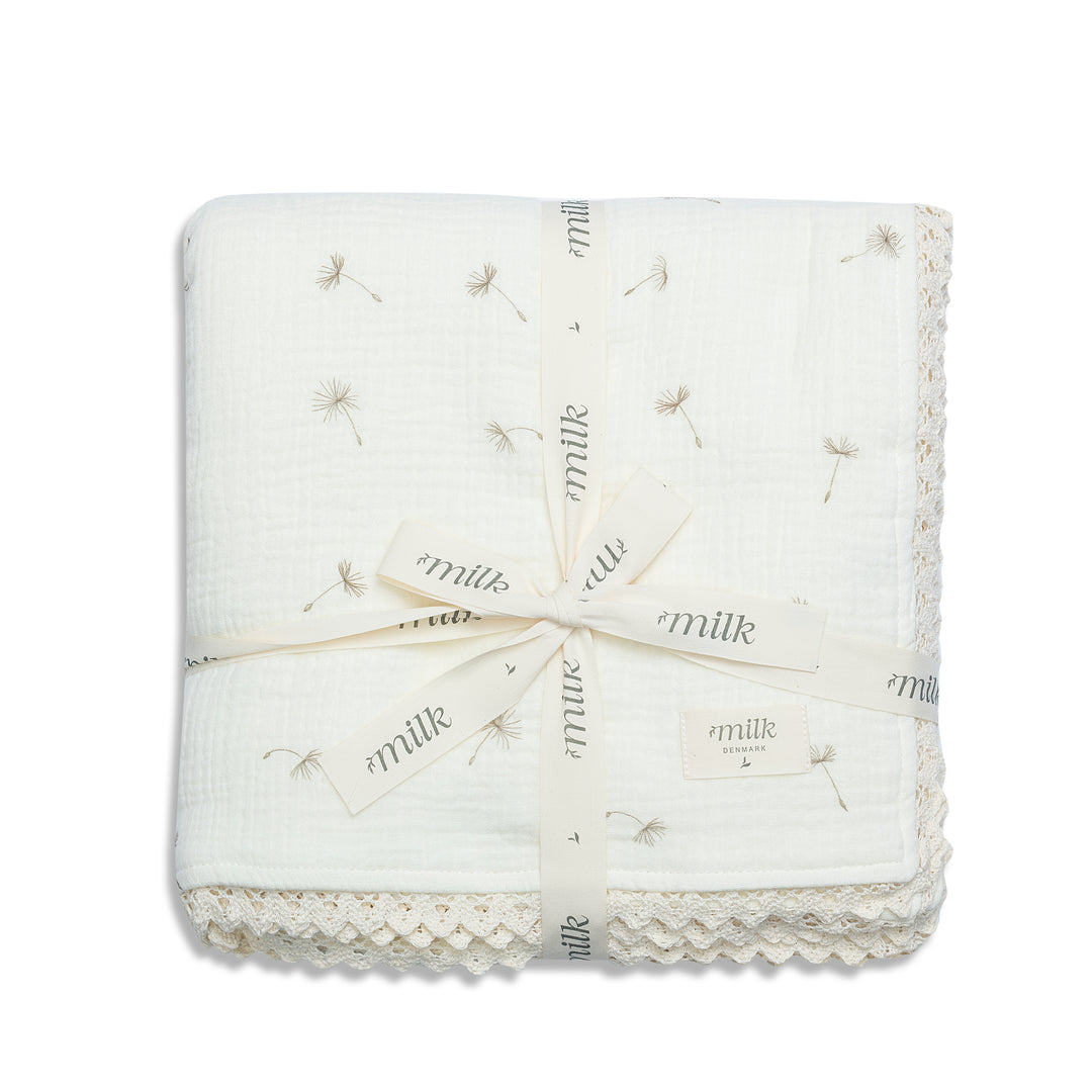 LACE EDGE BLANKETS-WILDFLOWER IVORY