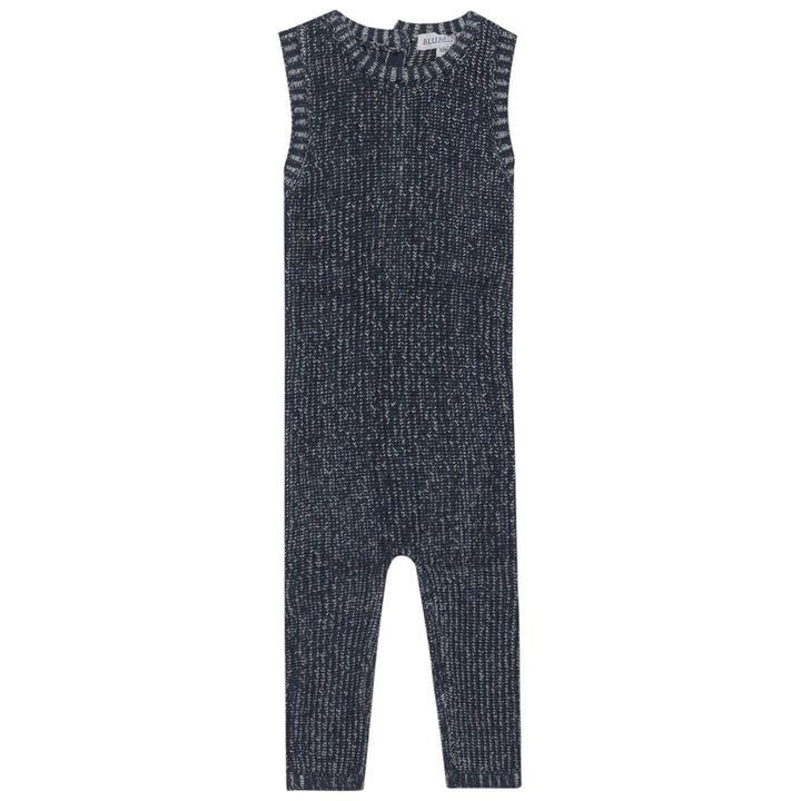 NORTH-DETAILED KNIT CARDIGAN AND OVERALL-NAVY