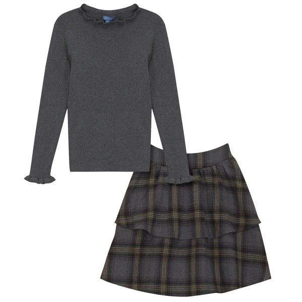 P6264-PLAID SET-GREY