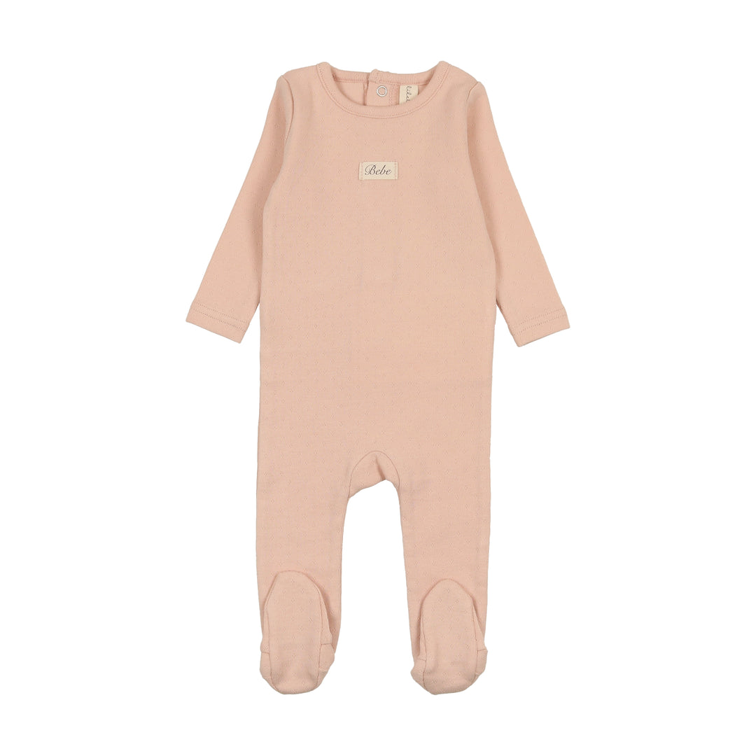 POINTELLE BEBE FOOTIE-Shell Pink