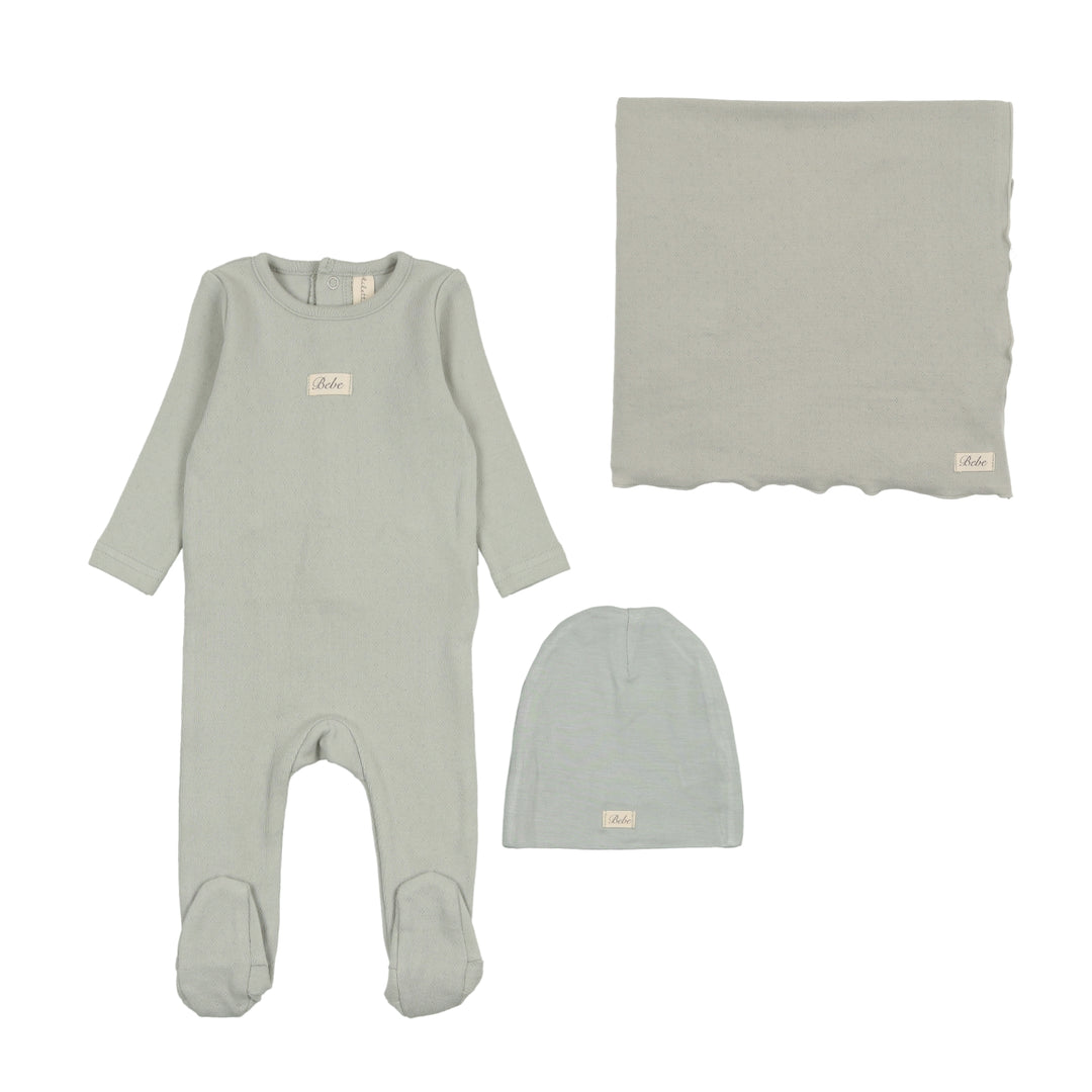 POINTELLE BEBE LAYETTE SET-SEAFOAM