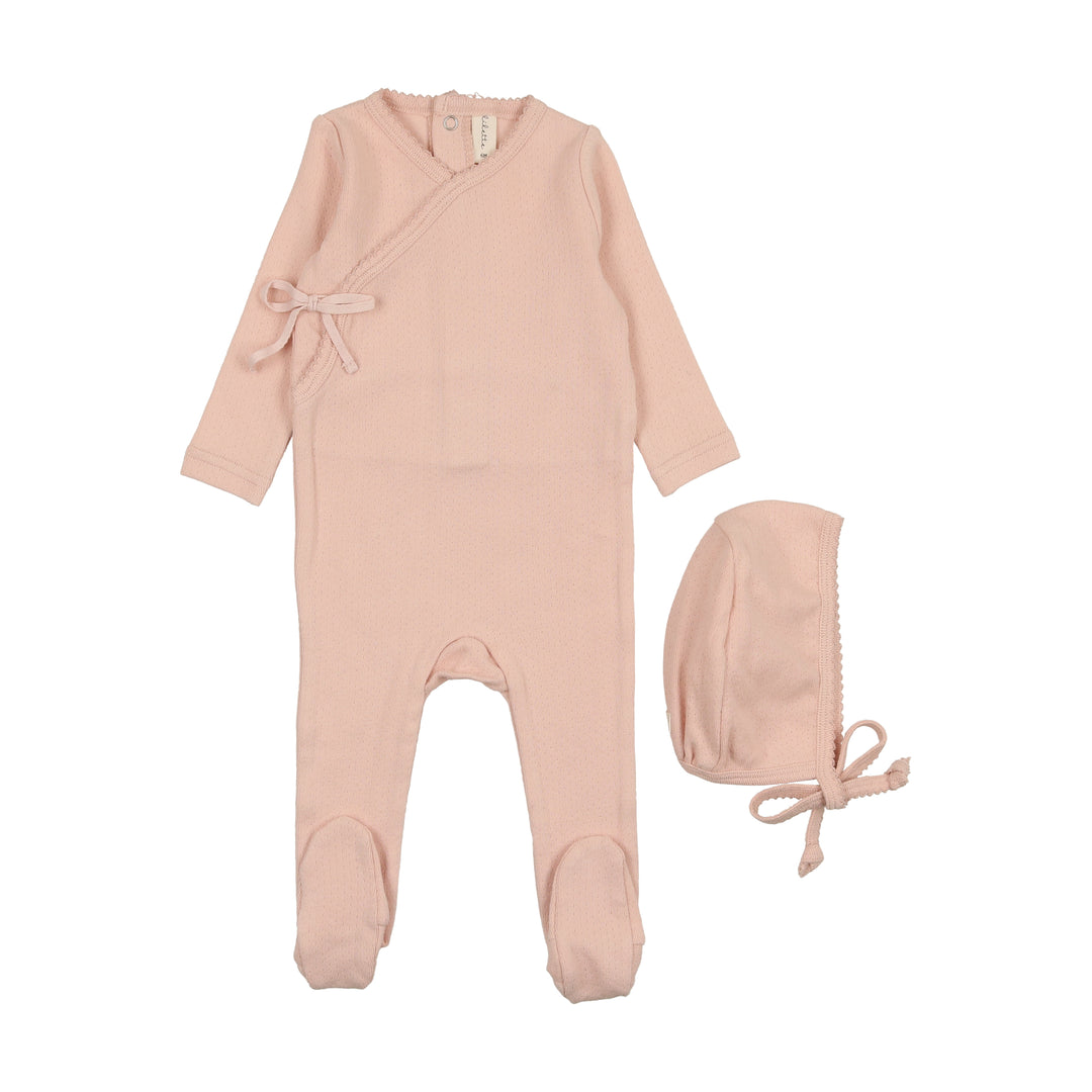 PINPOINT WRAPOVER FOOTIE SET-Peach