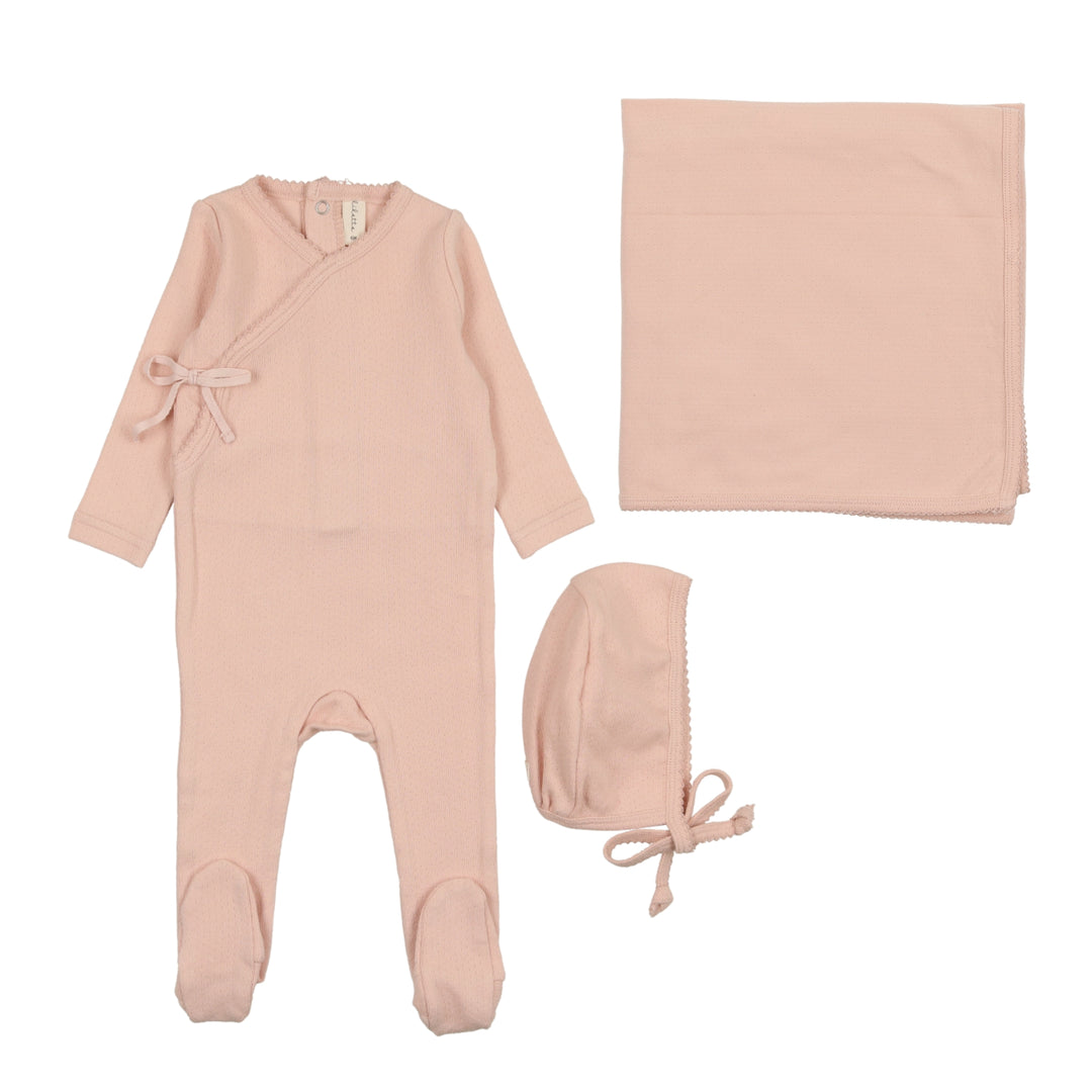 PINPOINT WRAPOVER LAYETTE SET-Peach