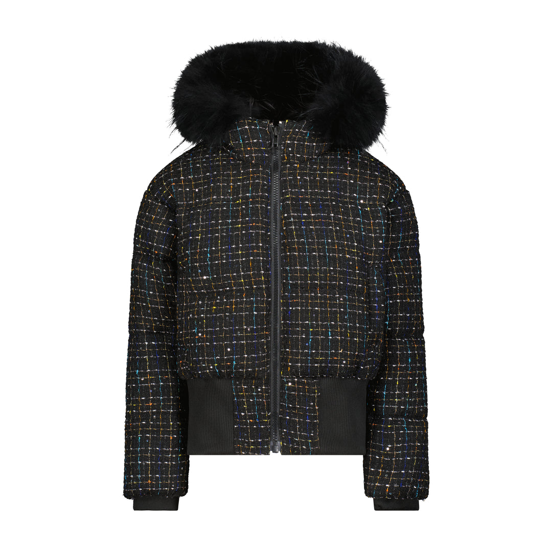 TSB58-TEEN SPECKLED BOMBER-BLK FUR