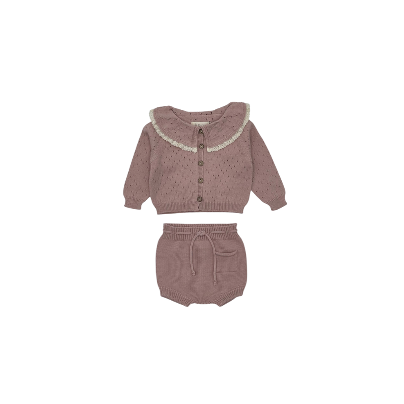 501/306-VOILE/KHALO-KNIT SET-Pale Rose