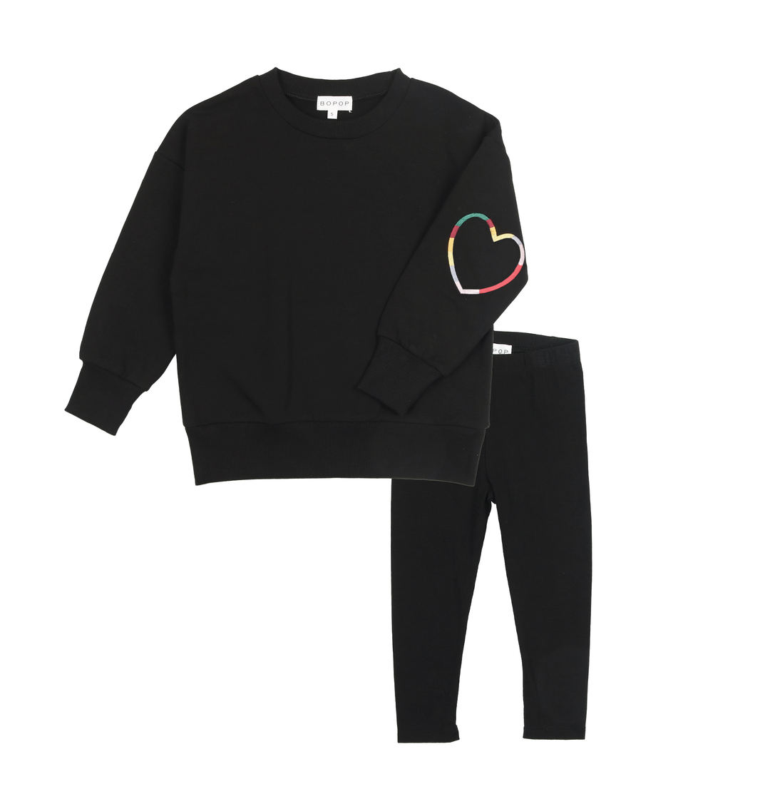 V607-HEART/STAR COLLECTION-BABY SET GIRL (SWEATSHIRT WITH LEGGINGS)