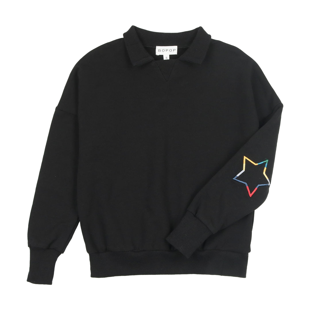 V608-HEART/STAR COLLECTION-COLLARED BOY SWEATSHIRT