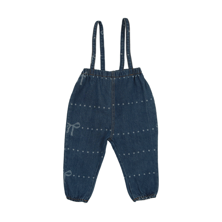 V645-DENIM BOW -OVERALLS GIRLS
