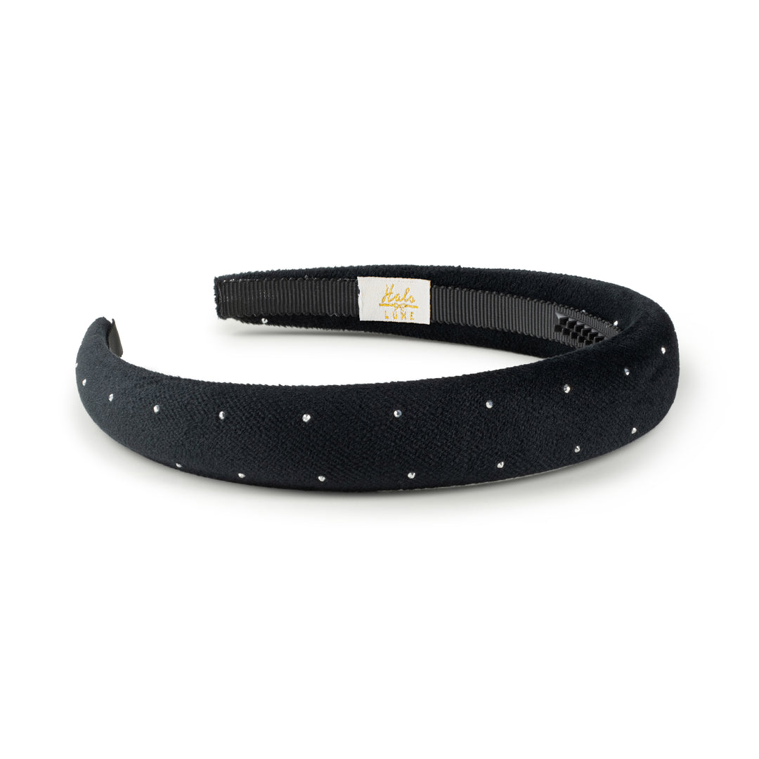 vivieh001-Vivienne studded velveteen headband-black