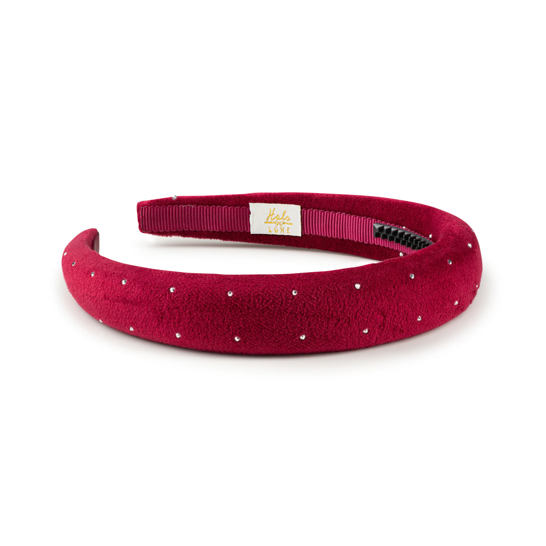 vivieh005-Vivienne studded velveteen headband-scarlet