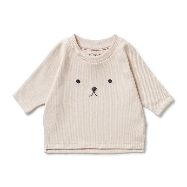 Dusty Rose Organic Rib Long Sleeved Top