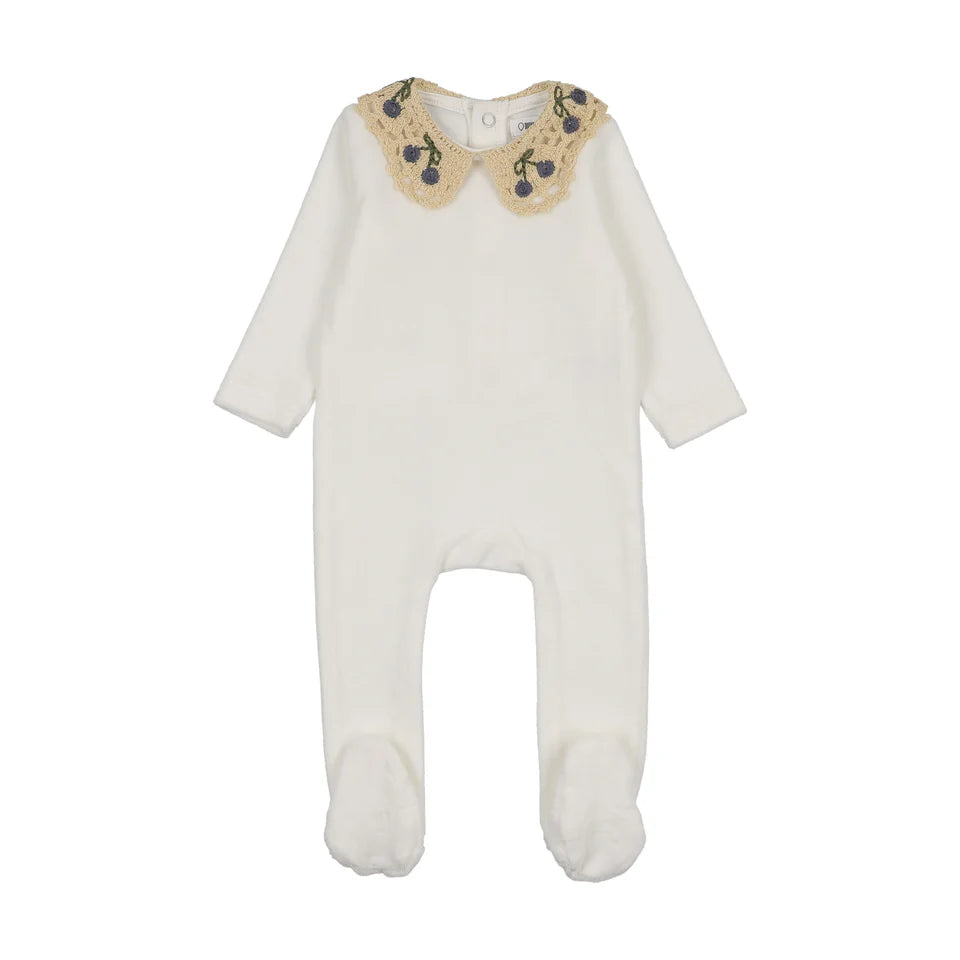 BLW25004FS-Cherry Crochet Collar Set-Ivory