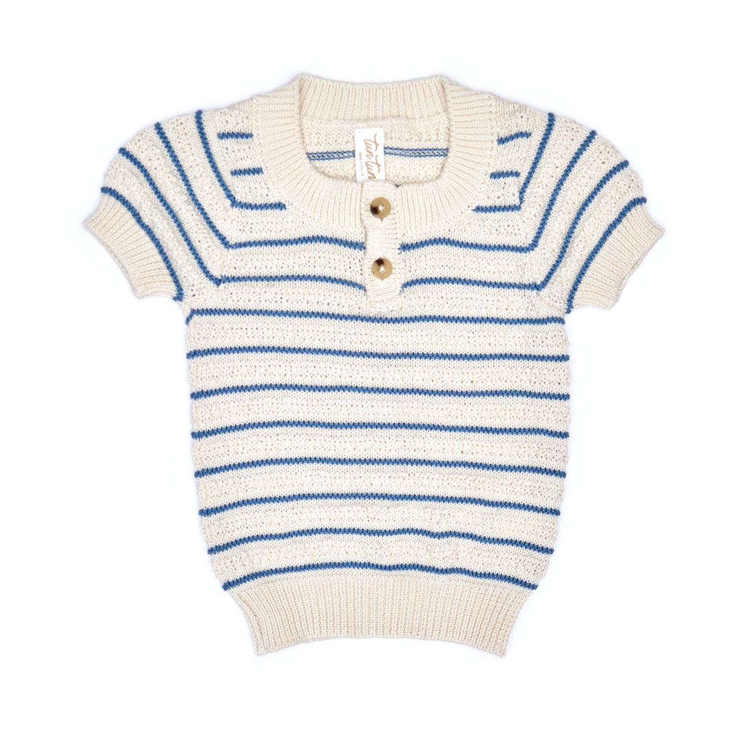YL010/-ETHAN TOP-Natural/Blue Haven