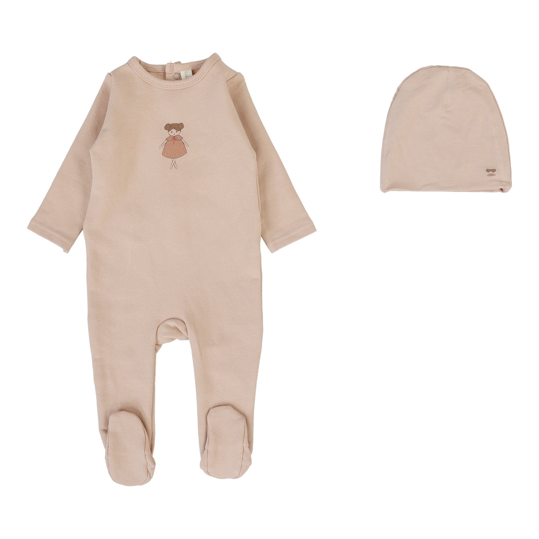 Graphic Footie Set-Dusty Pink