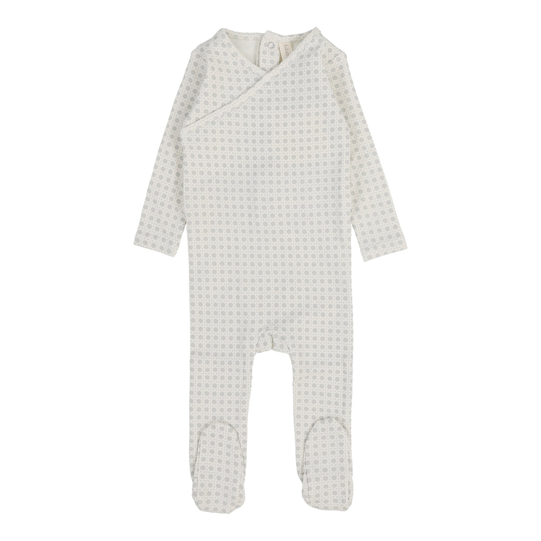 Woven Print Footie-Light Blue