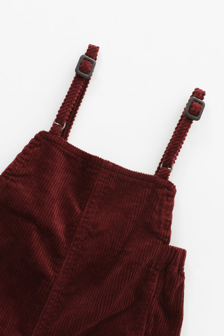 CORDUROY OVERALL WITH POCKETS-RUST