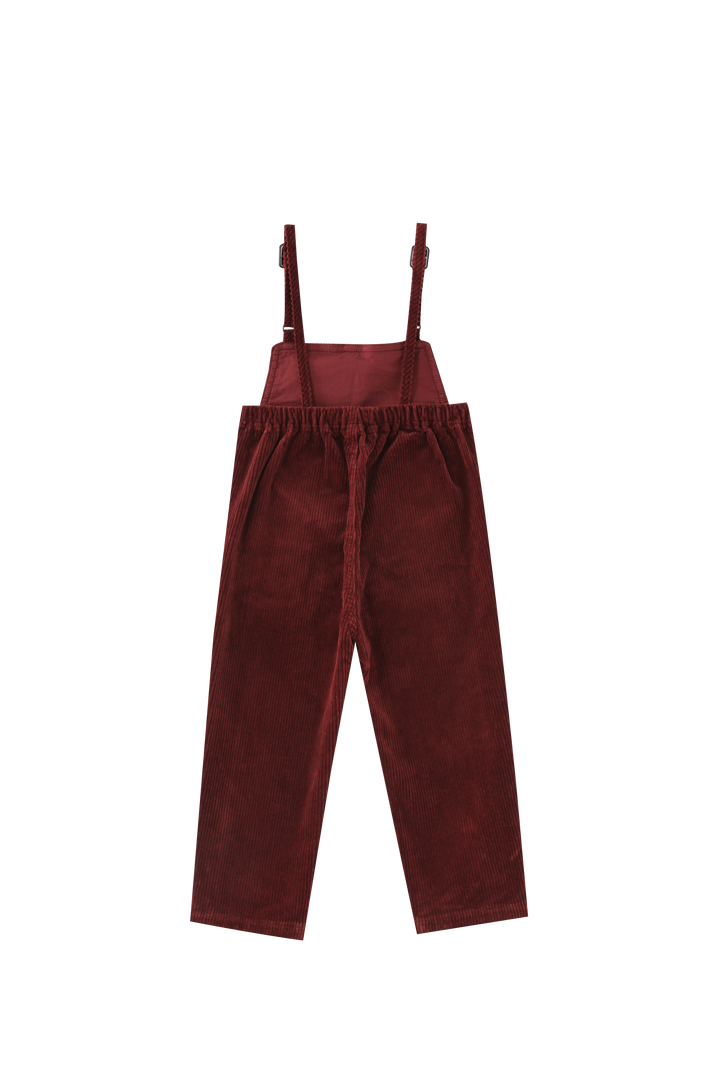 CORDUROY OVERALL WITH POCKETS-RUST