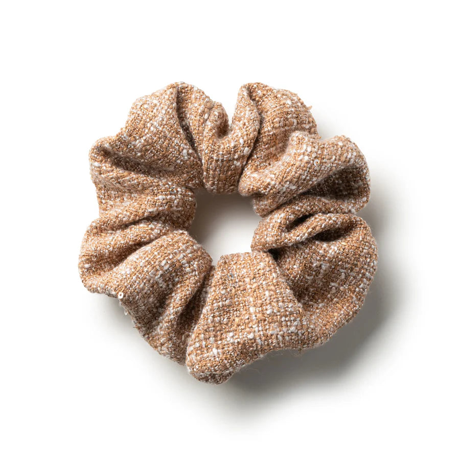 clars004-Clara tweed scrunchie caramel