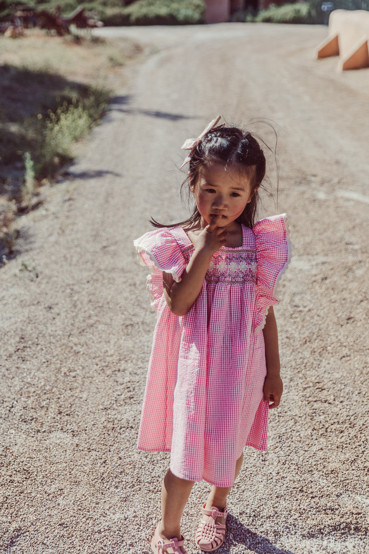 DRESS MARTINE-Pink Fragola Vichy