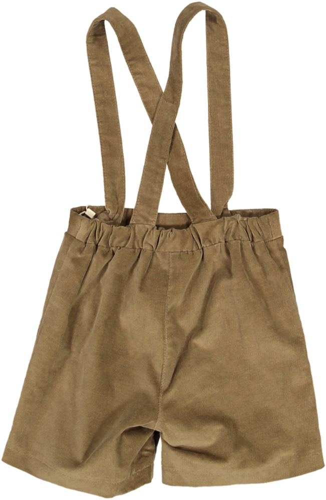Mod.8.1 Khaki VELVET Stone woolen short with crossover straps