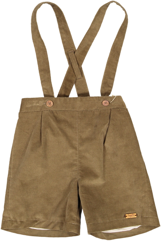 Mod.8.1 Khaki VELVET Stone woolen short with crossover straps