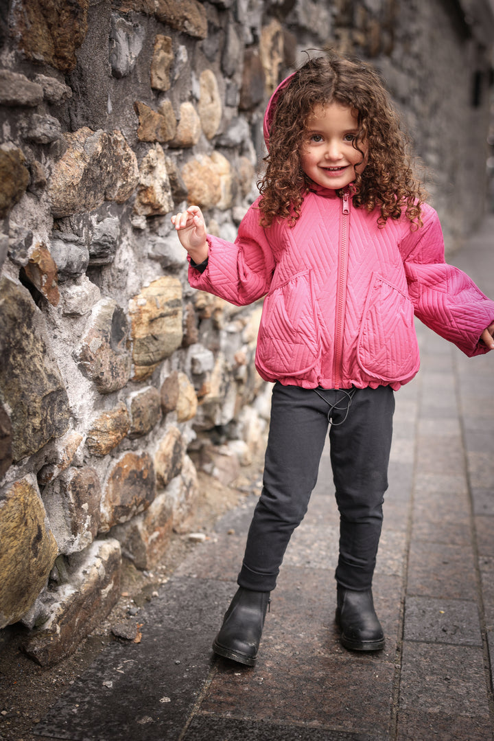 23597-Pocket Quilted Lightweight Jacket-Fuchsia