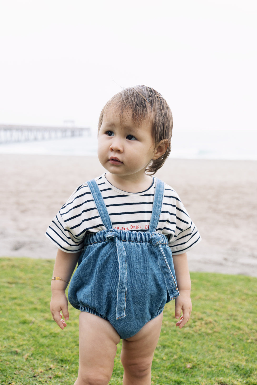 S26-01-B-STRAP OVERALLS W BACK POCKETS-BLUE DENIM