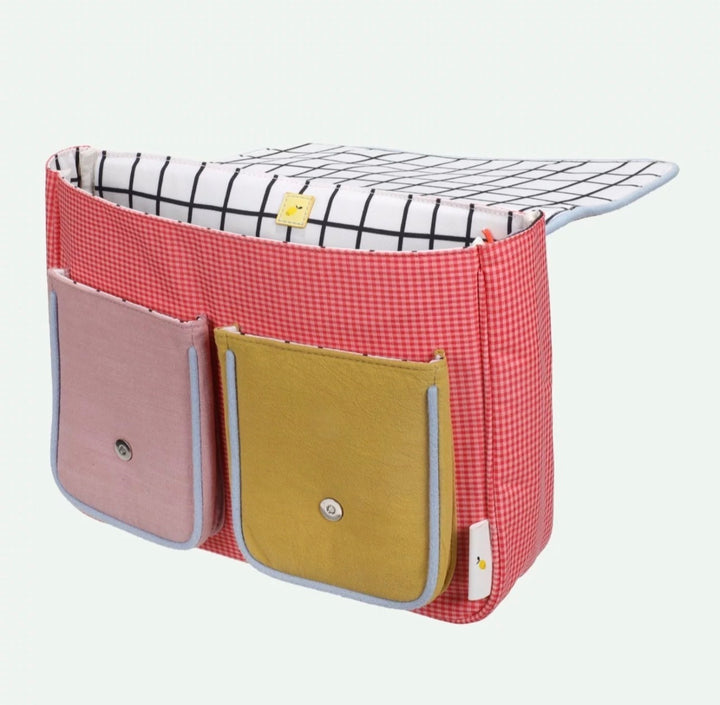 1802370 Schoolbag - Gingham Flower/Rose