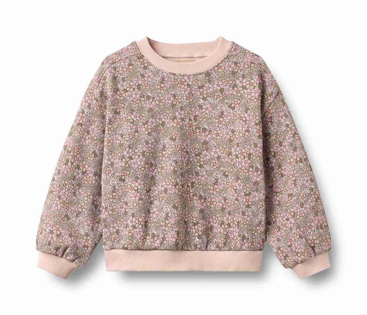 0371-624 SWEATSHIRT L/S LIA - ROSE BROWN FLOWERS