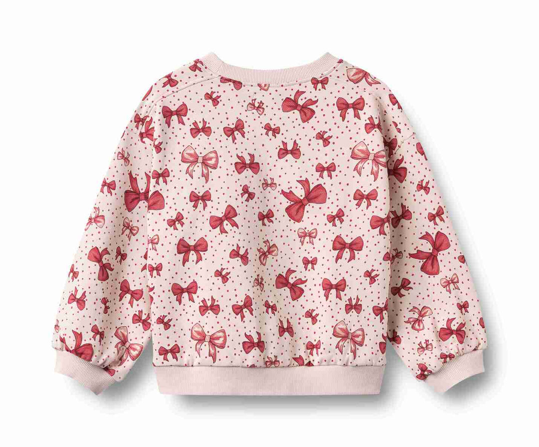 0371-643 SWEATSHIRT L/S LIA - ALMOND PEACH BOWS