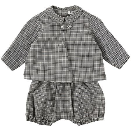 DUKET CHECK SHIRT SET-grayish blue