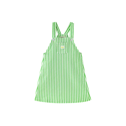 STRIPED JUMPER WITH CENTER POCKET-GREEN STRIPED