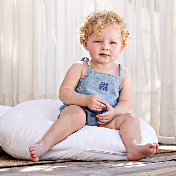 30929-Denim Panel Romper-Denim