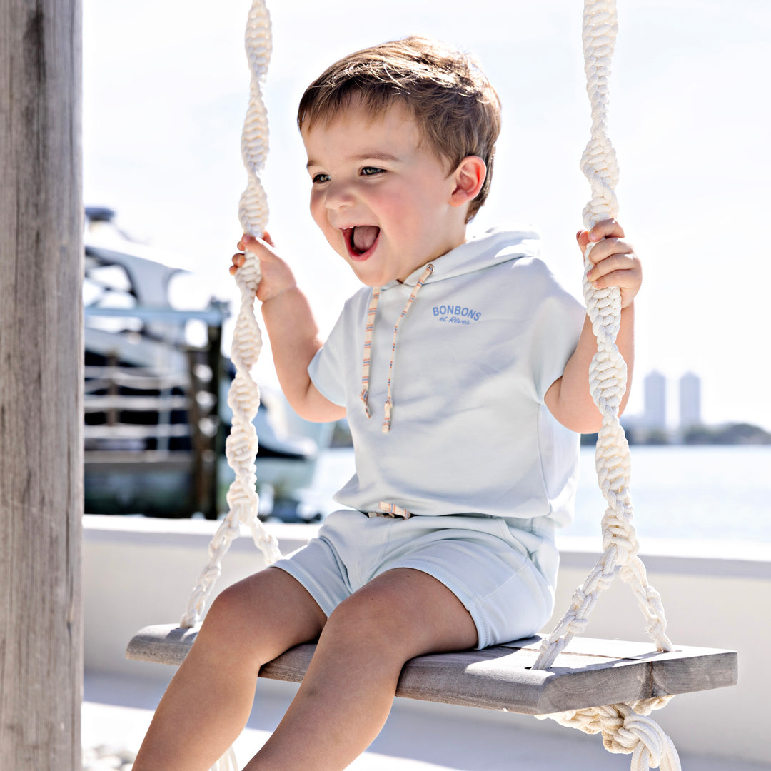 30891-Raw Edge Hoodie and Bloomer Set-Country Blue