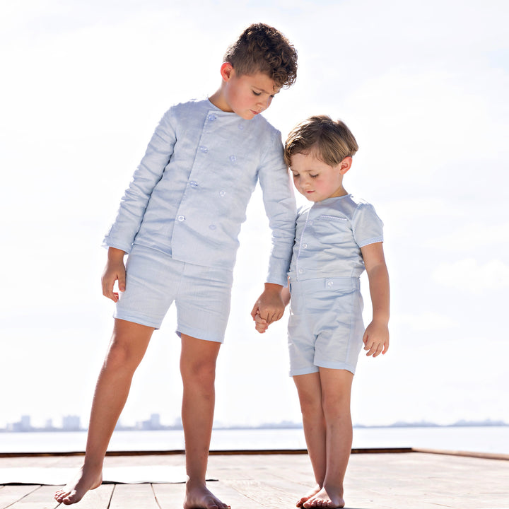 30955-Linen Blazer-French Blue