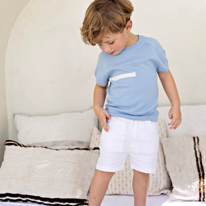 30965-French s/s Crew Neck-French Blue