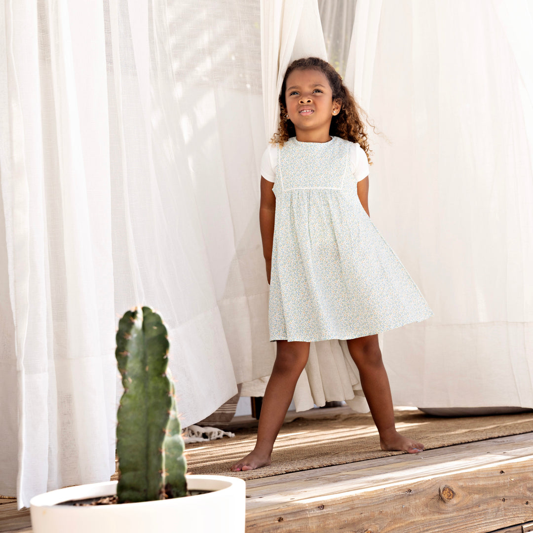 31011-Ribbon Trim Dress-Floral