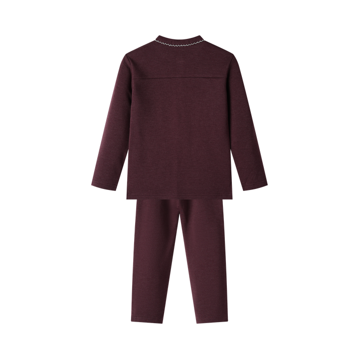 MOCK NECK 2 PC SET-MULBERRY