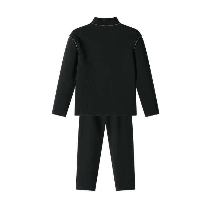 TURTLENECK BOYS 2 PC SET-BLACK