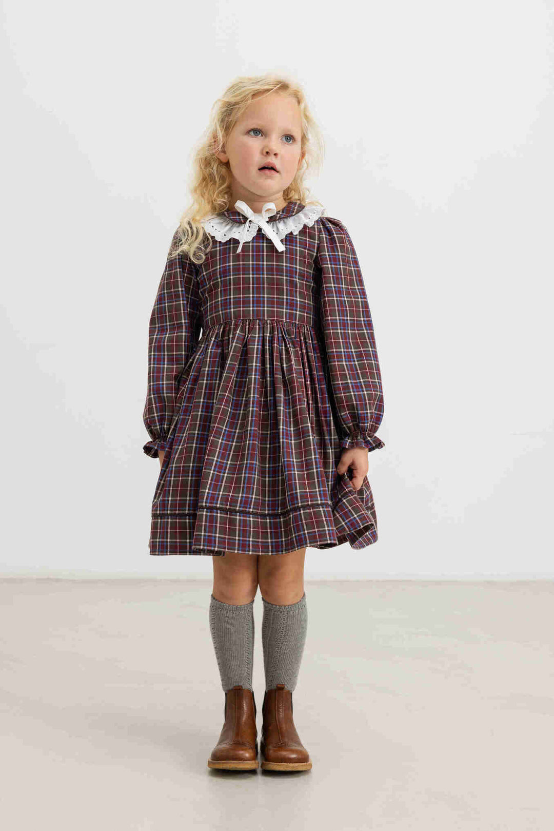 265-272-32 Darcel LS Dress - Chocolate Check