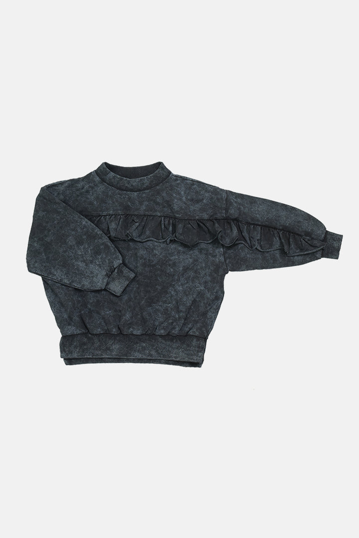 FRILL SWEATSHIRT-Dark Graphite